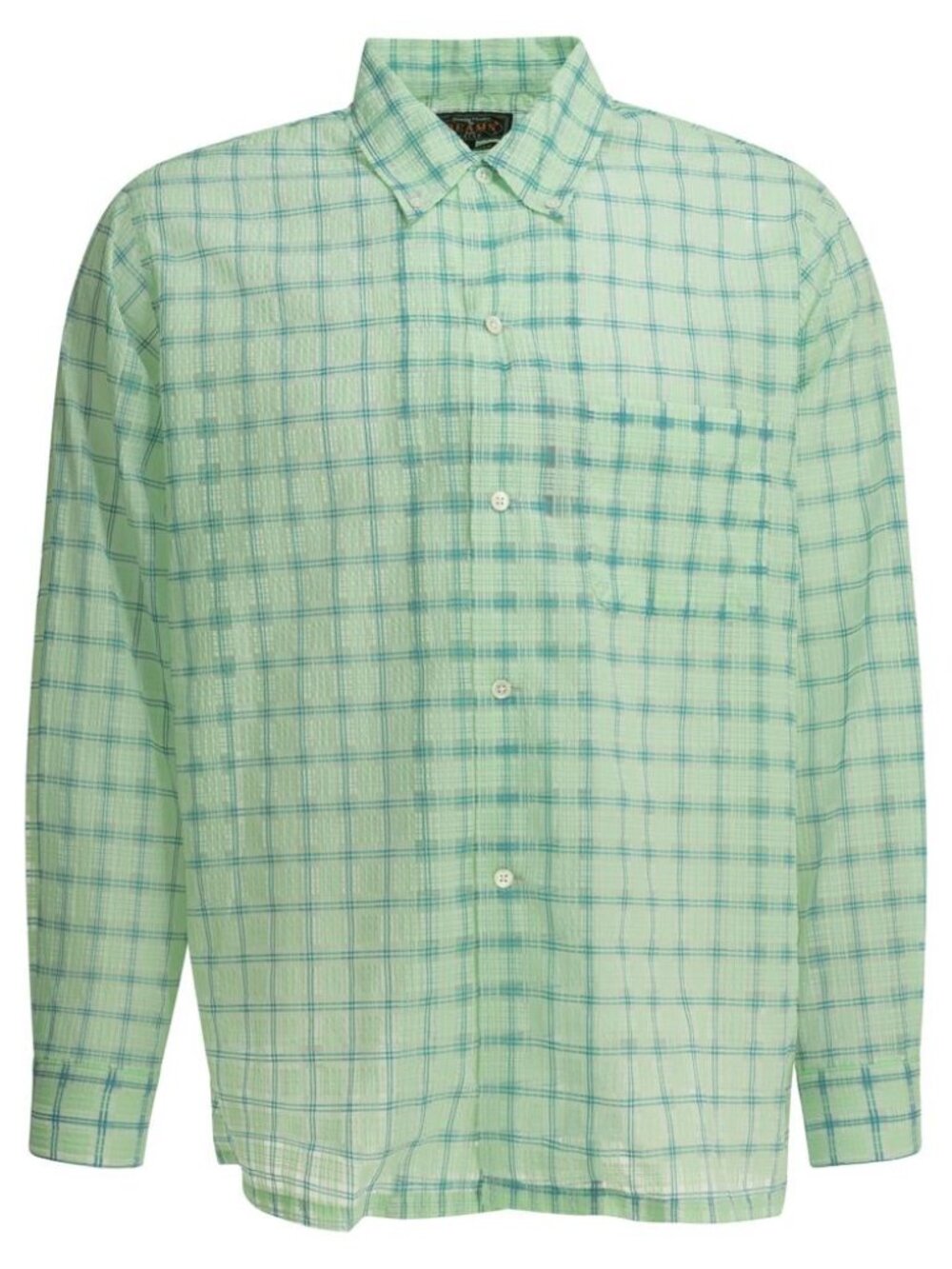 Beams Plus Open Bd Nylon Airy Plaid Casual Shirt Tag Size XL Men